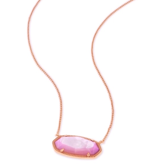 NWT Kendra Scott Delaney Necklace Lavender Pearl & Rose Gold Rare & Retired😊 - Picture 4 of 14